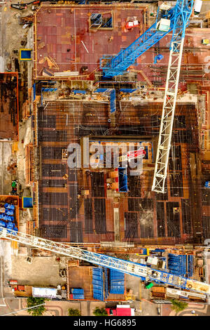 view from above of building construction Stock Photo