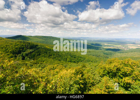 Naturpark Geschriebenstein-Irottkö: View from the Althaus observation tower to the Günser mountains, , Vas, Hungary Stock Photo