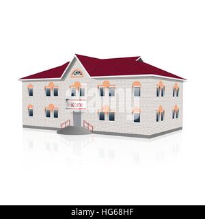 Separately standing office building. Stock Vector