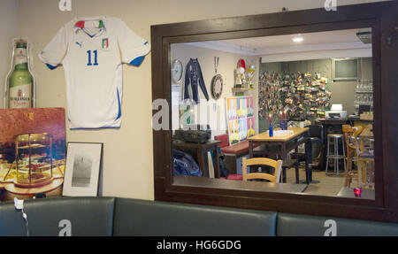Berlin, Germany. 11th Dec, 2016. An Italian national soccer jersey hangs in the clubhouse of Berlin-based 8th Bundesliga soccer club Italia Berlin in Berlin, Germany, 11 December 2016. Photo: Paul Zinken/dpa/Alamy Live News Stock Photo