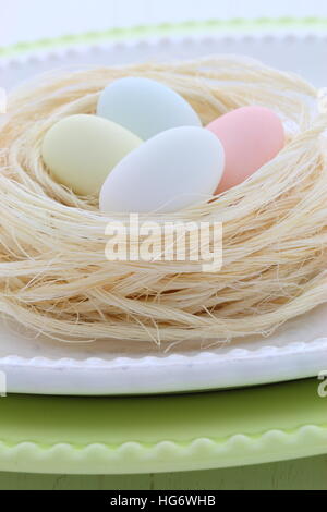 Sweet and delicious Jordan almonds, a Delightful addition to your easter holiday and wedding favors. Stock Photo
