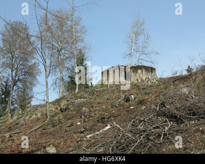 Reinforced concrete blockhouse - light fortification from World War II Stock Photo