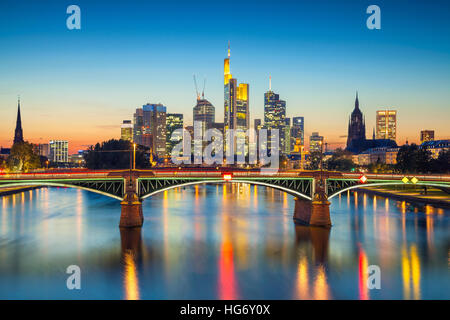 Frankfurt am Main. Cityscape image of Frankfurt am Main during sunset. Stock Photo