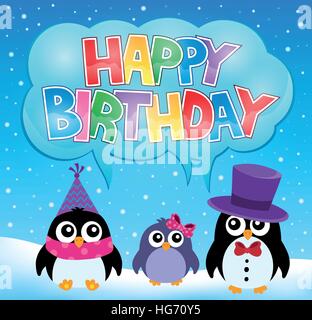 Party penguin theme image 6 - eps10 vector illustration. Stock Vector