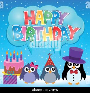 Party penguin theme image 7 - eps10 vector illustration. Stock Vector