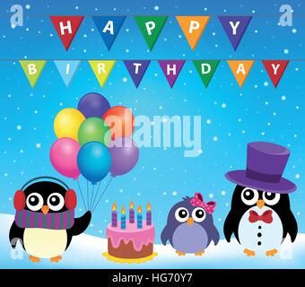 Party penguin theme image 8 - eps10 vector illustration. Stock Vector