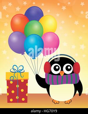 Party penguin theme image 9 - eps10 vector illustration. Stock Vector