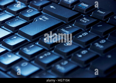 Close-up image of the numeric keypad digits on the computer keyboard Stock Photo