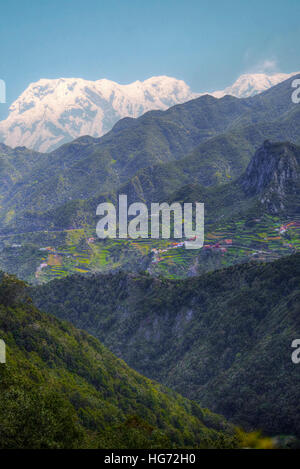 views of Mount Annapurna Himalayas, Nepal, Asia. Stock Photo