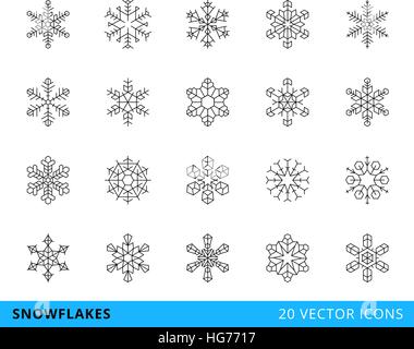 vectors lines snowflakes Stock Vector