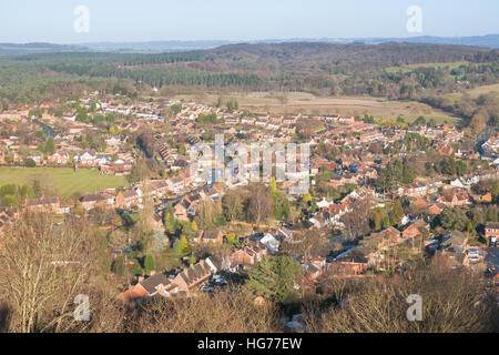 View of the town of Kinver, Staffordshire UK from Kinver Edge Stock Photo