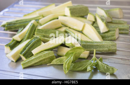 sticks of fresh and raw zucchini Stock Photo