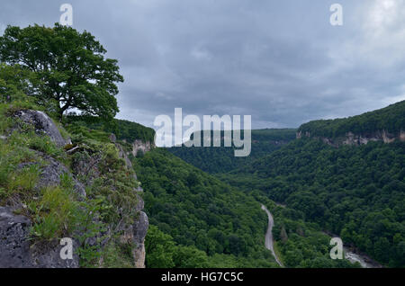 Valley of the mountain river Belaya. Republic of Adygea. Western Caucasus. Russia Stock Photo