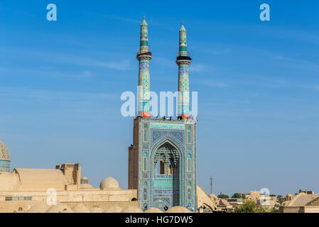 800-year old grand, congregational Jameh Mosque of Yazd city in Iran Stock Photo