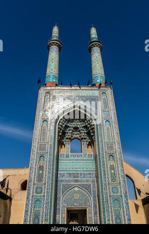 800-year old grand, congregational Jameh Mosque of Yazd city in Iran Stock Photo