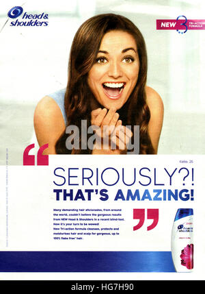 2010s UK Head and Shoulders Magazine Advert Stock Photo