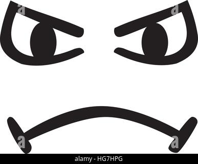Angry cartoon face Stock Vector