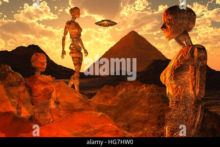 Ancient Pyramid Builders. Stock Photo