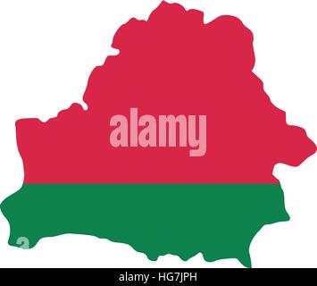 Belarus map with flag Stock Vector