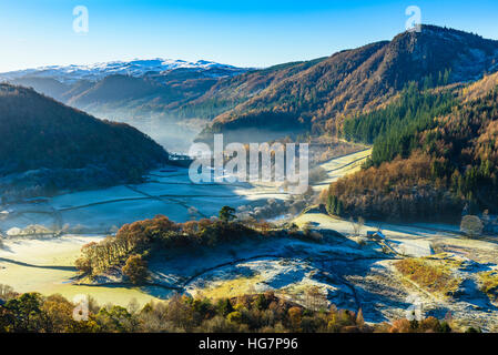 Lake District: view from High Rigg over Thirlmere with Ullscarf in distance, Raven Crag on right Stock Photo