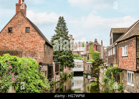 River Stour in the historic city centre of Canterbury, Kent, England Stock Photo