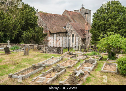 St.Martins Church in Canterbury, in the County of Kent, South East England. Stock Photo