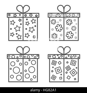 Gift box icon set Stock Vector