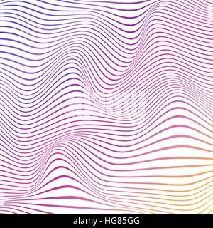Colorful abstract wavy background with colored gradient stripes on white background. Vector illustration. Stock Vector