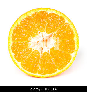 Half slice Tangerine isolated on white background Stock Photo