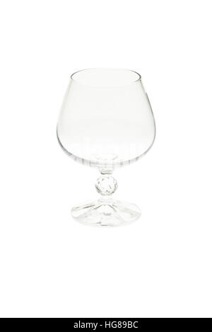 Isolated empty cognac glass, brandy snifter Stock Photo