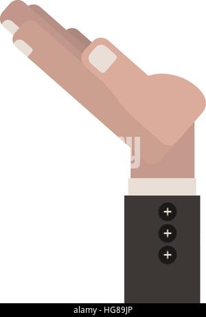 palm view of side hand Stock Vector