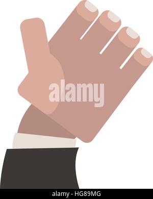 semi open hand with formal suit sleeve Stock Vector