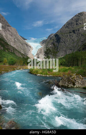 Briksdalsbreen, Briksdal glacier area, Briksdal, Norway Stock Photo