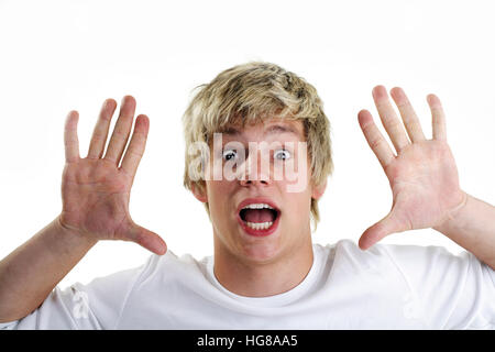 Young man, surprised Stock Photo