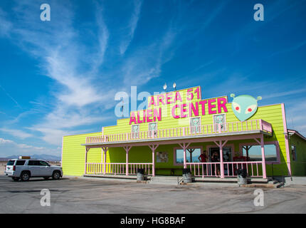 Petrol station, shop, Area 51 Alien Center, Amargosa Valley, Nevada, USA Stock Photo