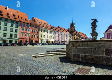 Historic old town, main square, Cheb, West Bohemia, Czech Republic Stock Photo