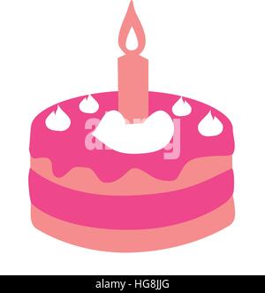Pink first birthday cake Stock Vector