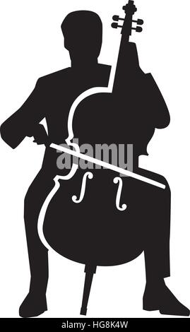 Cello player silhouette Stock Vector