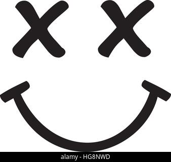 Yellow smiley with x-rated eyes Stock Vector Image & Art - Alamy