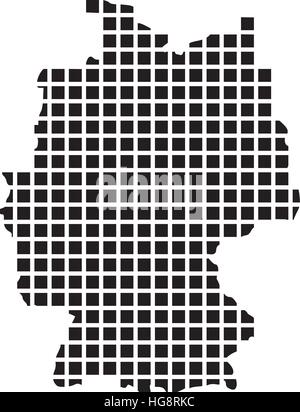 Germany map with pixel Stock Vector
