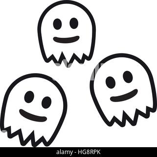 Three cute ghosts Stock Vector