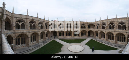 Portugal: the cloisters of the Monastero dos Jerónimos, built from 1501 to 1601, a former monastery in the parish of Belém, in the Lisbon Municipality Stock Photo