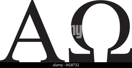 Greek alpha and omega sign Stock Vector