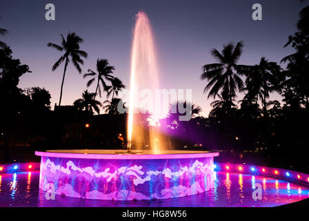 Fountain with light effects Stock Photo