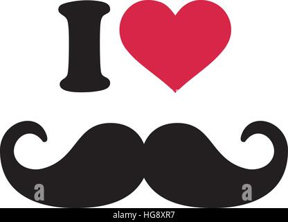 I love mustache Stock Vector