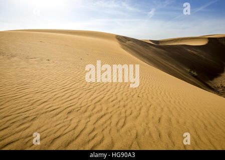 Ripple marks on sand dune on Maranjab Desert located in Aran va bidgol County in Iran Stock Photo
