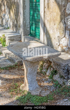 Stone table Tucepi village Stock Photo