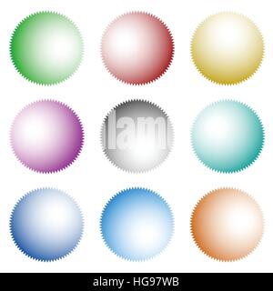 Set of badges, buttons with light coming from different sources Stock Vector