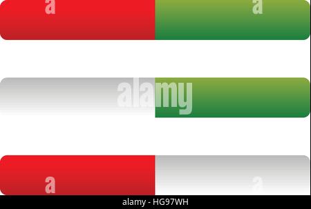 Horizontal power buttons, switches. Power on, power off buttons Stock Vector