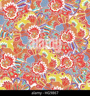 Vector flower pattern. Seamless botanic texture. Stock Vector